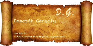 Demcsák Gergely névjegykártya