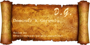 Demcsák Gergely névjegykártya